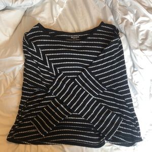 L Arizona black and white striped sweater
